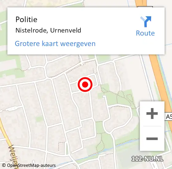 Locatie op kaart van de 112 melding: Politie Nistelrode, Urnenveld op 26 augustus 2021 17:17