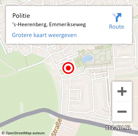 Locatie op kaart van de 112 melding: Politie 's-Heerenberg, Emmerikseweg op 26 augustus 2021 17:36