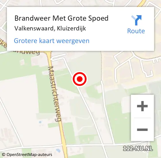 Locatie op kaart van de 112 melding: Brandweer Met Grote Spoed Naar Valkenswaard, Kluizerdijk op 26 augustus 2021 17:38