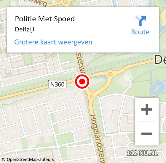 Locatie op kaart van de 112 melding: Politie Met Spoed Naar Delfzijl op 26 augustus 2021 18:37