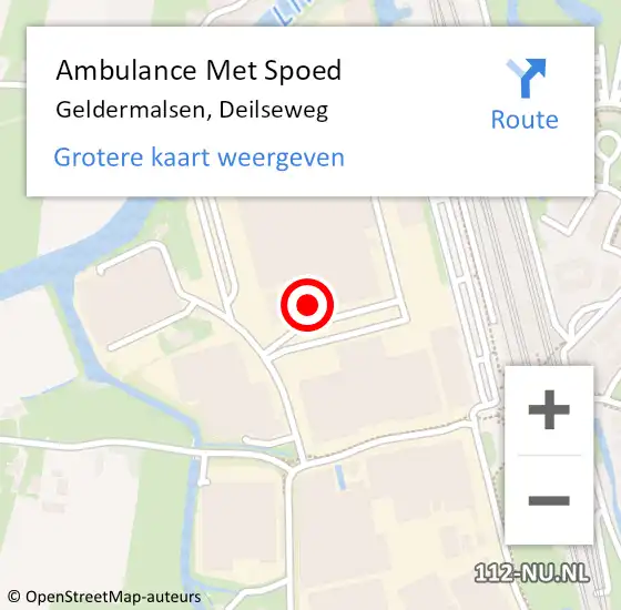 Locatie op kaart van de 112 melding: Ambulance Met Spoed Naar Geldermalsen, Deilseweg op 26 augustus 2021 19:13