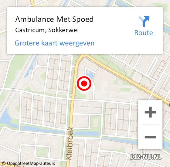 Locatie op kaart van de 112 melding: Ambulance Met Spoed Naar Castricum, Sokkerwei op 26 augustus 2021 19:52