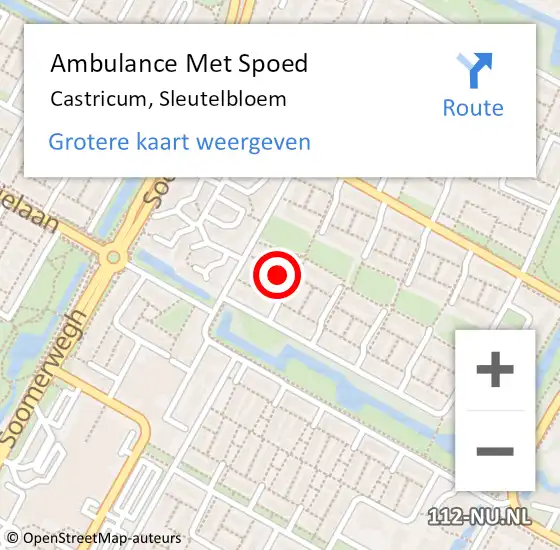 Locatie op kaart van de 112 melding: Ambulance Met Spoed Naar Castricum, Sleutelbloem op 26 augustus 2021 20:01