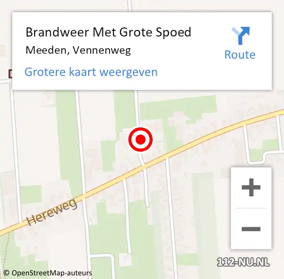 Locatie op kaart van de 112 melding: Brandweer Met Grote Spoed Naar Meeden, Vennenweg op 26 augustus 2021 20:28