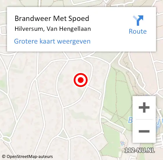 Locatie op kaart van de 112 melding: Brandweer Met Spoed Naar Hilversum, Van Hengellaan op 26 augustus 2021 20:57