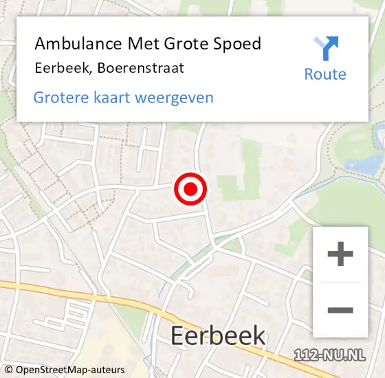 Locatie op kaart van de 112 melding: Ambulance Met Grote Spoed Naar Eerbeek, Boerenstraat op 26 augustus 2021 21:41