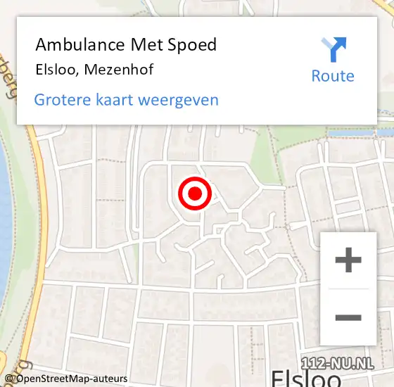 Locatie op kaart van de 112 melding: Ambulance Met Spoed Naar Elsloo, Mezenhof op 20 juni 2014 22:13