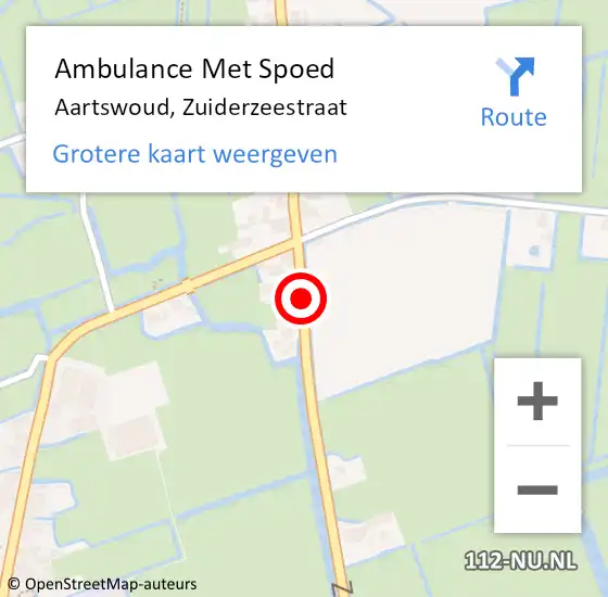 Locatie op kaart van de 112 melding: Ambulance Met Spoed Naar Aartswoud, Zuiderzeestraat op 26 augustus 2021 22:24