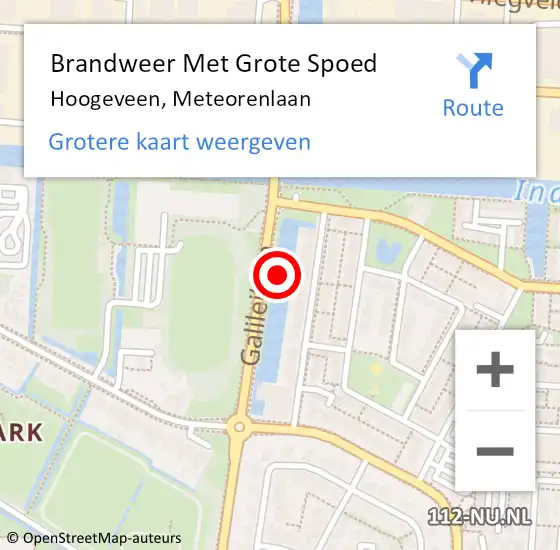 Locatie op kaart van de 112 melding: Brandweer Met Grote Spoed Naar Hoogeveen, Meteorenlaan op 26 augustus 2021 22:25