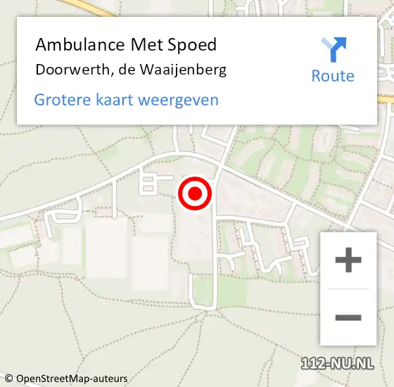 Locatie op kaart van de 112 melding: Ambulance Met Spoed Naar Doorwerth, de Waaijenberg op 26 augustus 2021 22:32