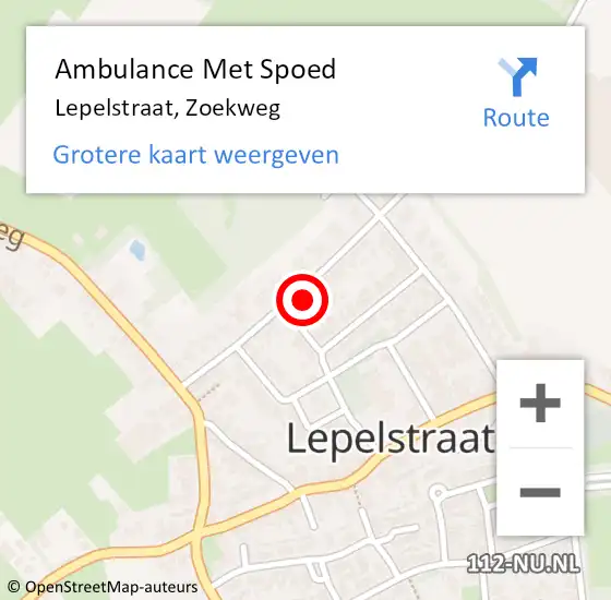 Locatie op kaart van de 112 melding: Ambulance Met Spoed Naar Lepelstraat, Zoekweg op 20 juni 2014 22:29