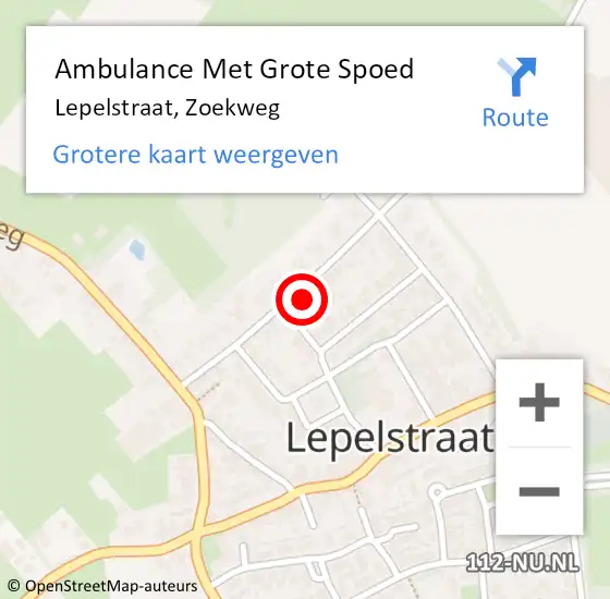 Locatie op kaart van de 112 melding: Ambulance Met Grote Spoed Naar Lepelstraat, Zoekweg op 20 juni 2014 22:31