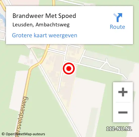 Locatie op kaart van de 112 melding: Brandweer Met Spoed Naar Leusden, Ambachtsweg op 27 augustus 2021 07:07