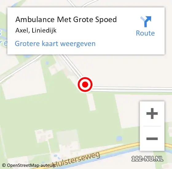 Locatie op kaart van de 112 melding: Ambulance Met Grote Spoed Naar Axel, Liniedijk op 8 september 2013 15:36