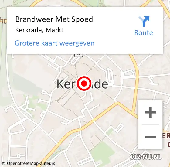 Locatie op kaart van de 112 melding: Brandweer Met Spoed Naar Kerkrade, Markt op 27 augustus 2021 09:36