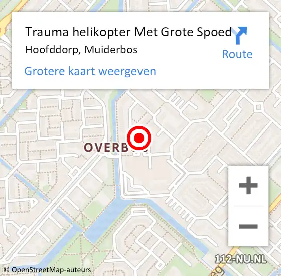 Locatie op kaart van de 112 melding: Trauma helikopter Met Grote Spoed Naar Hoofddorp, Muiderbos op 27 augustus 2021 11:21