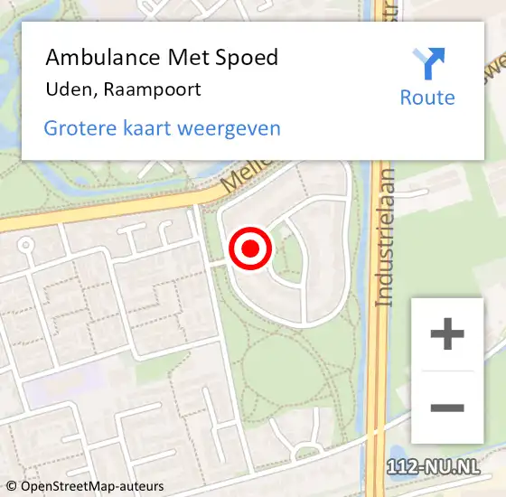 Locatie op kaart van de 112 melding: Ambulance Met Spoed Naar Uden, Raampoort op 20 juni 2014 23:28