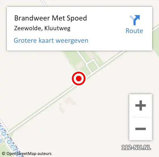 Locatie op kaart van de 112 melding: Brandweer Met Spoed Naar Zeewolde, Kluutweg op 27 augustus 2021 11:27