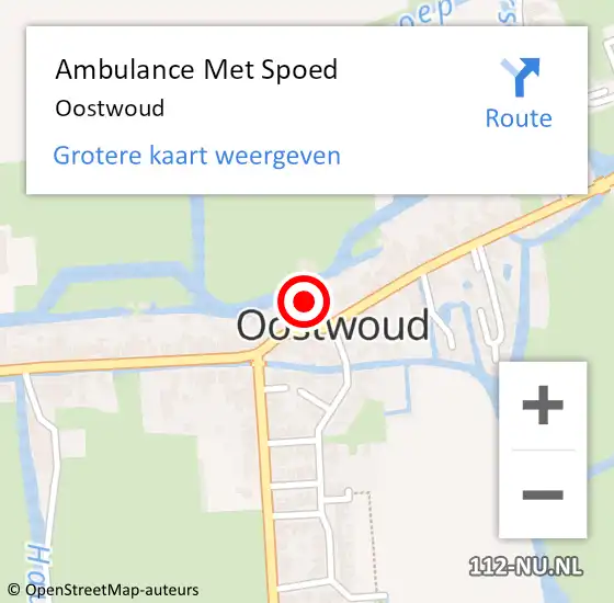 Locatie op kaart van de 112 melding: Ambulance Met Spoed Naar Oostwoud op 27 augustus 2021 11:45