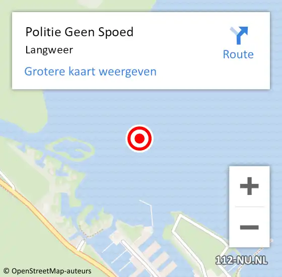 Locatie op kaart van de 112 melding: Politie Geen Spoed Naar Langweer op 27 augustus 2021 12:15