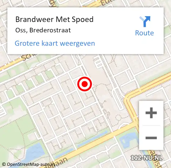 Locatie op kaart van de 112 melding: Brandweer Met Spoed Naar Oss, Brederostraat op 27 augustus 2021 12:23