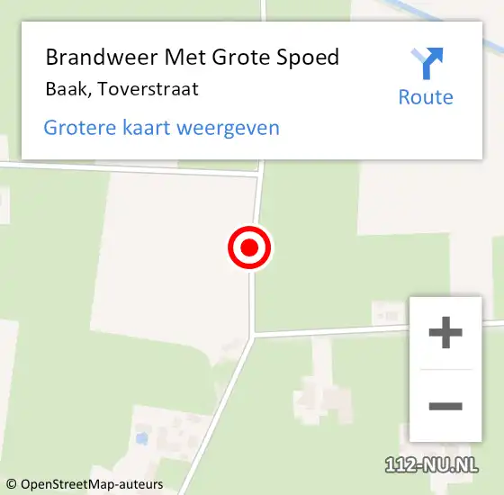 Locatie op kaart van de 112 melding: Brandweer Met Grote Spoed Naar Baak, Toverstraat op 20 juni 2014 23:45