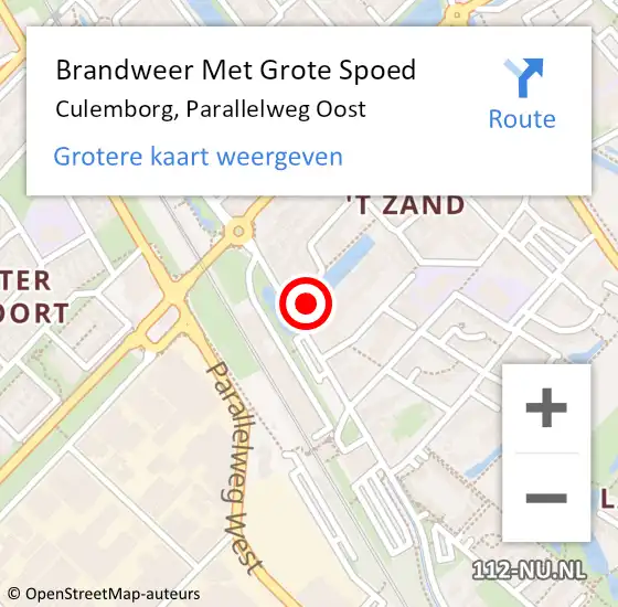 Locatie op kaart van de 112 melding: Brandweer Met Grote Spoed Naar Culemborg, Parallelweg Oost op 27 augustus 2021 13:16