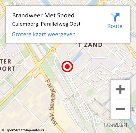 Locatie op kaart van de 112 melding: Brandweer Met Spoed Naar Culemborg, Parallelweg Oost op 27 augustus 2021 13:23