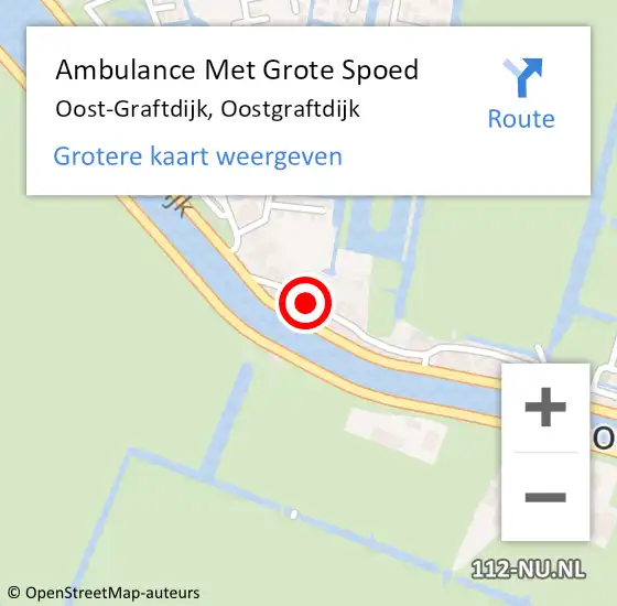 Locatie op kaart van de 112 melding: Ambulance Met Grote Spoed Naar Oost-Graftdijk, Oostgraftdijk op 27 augustus 2021 13:26