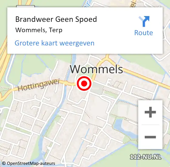 Locatie op kaart van de 112 melding: Brandweer Geen Spoed Naar Wommels, Terp op 27 augustus 2021 14:04