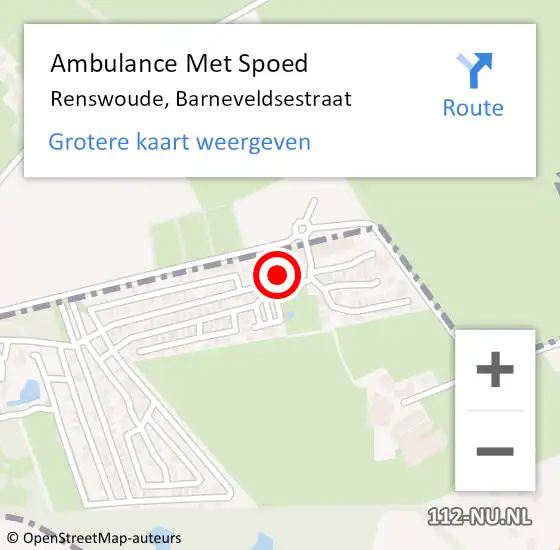 Locatie op kaart van de 112 melding: Ambulance Met Spoed Naar Renswoude, Barneveldsestraat op 21 juni 2014 00:03