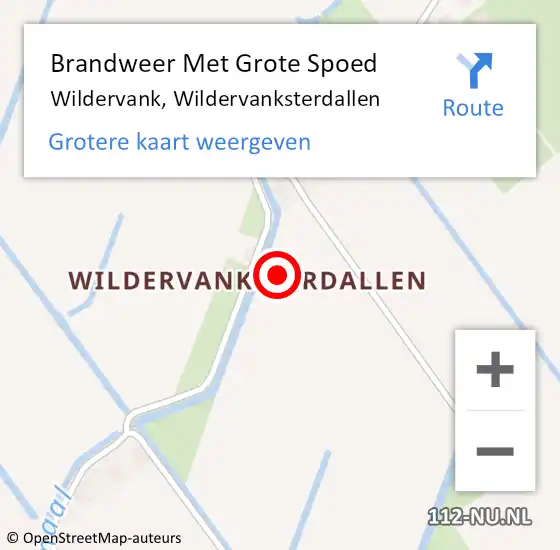 Locatie op kaart van de 112 melding: Brandweer Met Grote Spoed Naar Wildervank, Wildervanksterdallen op 27 augustus 2021 14:41