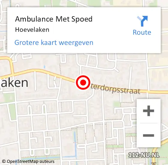 Locatie op kaart van de 112 melding: Ambulance Met Spoed Naar Hoevelaken op 27 augustus 2021 15:23