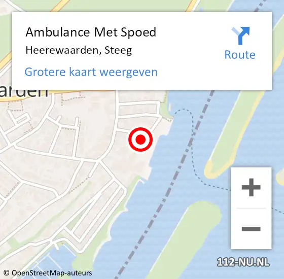 Locatie op kaart van de 112 melding: Ambulance Met Spoed Naar Heerewaarden, Steeg op 27 augustus 2021 15:46