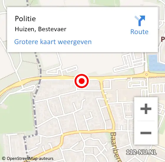 Locatie op kaart van de 112 melding: Politie Huizen, Bestevaer op 27 augustus 2021 15:57