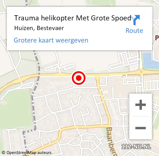 Locatie op kaart van de 112 melding: Trauma helikopter Met Grote Spoed Naar Huizen, Bestevaer op 27 augustus 2021 15:58