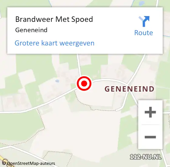 Locatie op kaart van de 112 melding: Brandweer Met Spoed Naar Geneneind op 21 juni 2014 00:32