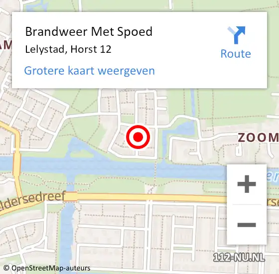 Locatie op kaart van de 112 melding: Brandweer Met Spoed Naar Lelystad, Horst 12 op 27 augustus 2021 17:09