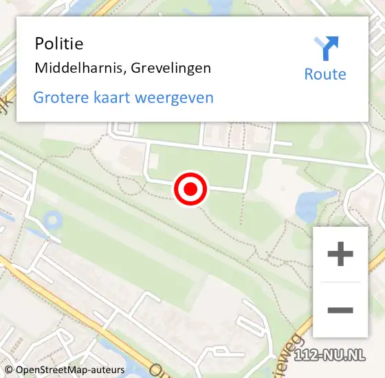 Locatie op kaart van de 112 melding: Politie Middelharnis, Grevelingen op 27 augustus 2021 17:40