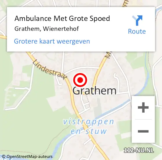 Locatie op kaart van de 112 melding: Ambulance Met Grote Spoed Naar Grathem, Wienertehof op 27 augustus 2021 17:43