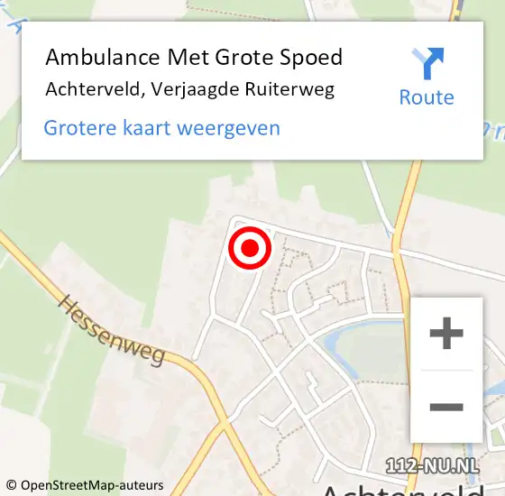 Locatie op kaart van de 112 melding: Ambulance Met Grote Spoed Naar Achterveld, Verjaagde Ruiterweg op 27 augustus 2021 17:53