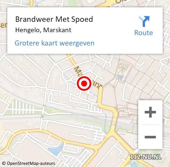 Locatie op kaart van de 112 melding: Brandweer Met Spoed Naar Hengelo, Marskant op 27 augustus 2021 19:04