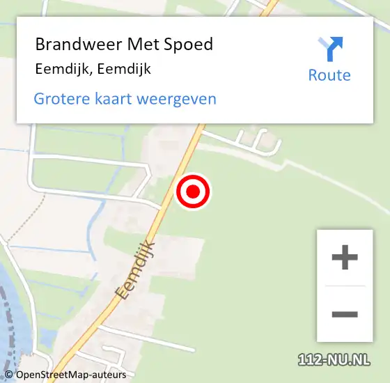 Locatie op kaart van de 112 melding: Brandweer Met Spoed Naar Eemdijk, Eemdijk op 27 augustus 2021 19:10