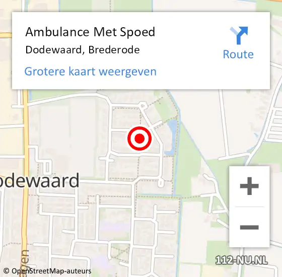 Locatie op kaart van de 112 melding: Ambulance Met Spoed Naar Dodewaard, Brederode op 27 augustus 2021 19:35