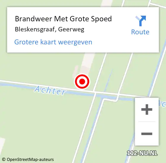 Locatie op kaart van de 112 melding: Brandweer Met Grote Spoed Naar Bleskensgraaf, Geerweg op 27 augustus 2021 20:15