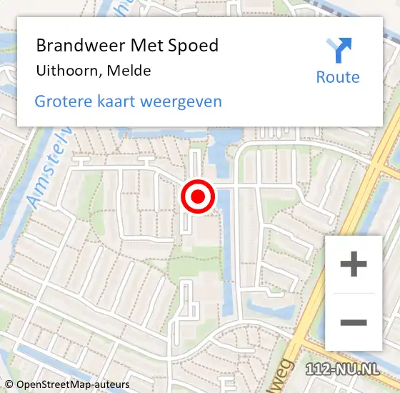 Locatie op kaart van de 112 melding: Brandweer Met Spoed Naar Uithoorn, Melde op 27 augustus 2021 21:32