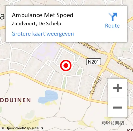 Locatie op kaart van de 112 melding: Ambulance Met Spoed Naar Zandvoort, De Schelp op 27 augustus 2021 23:07
