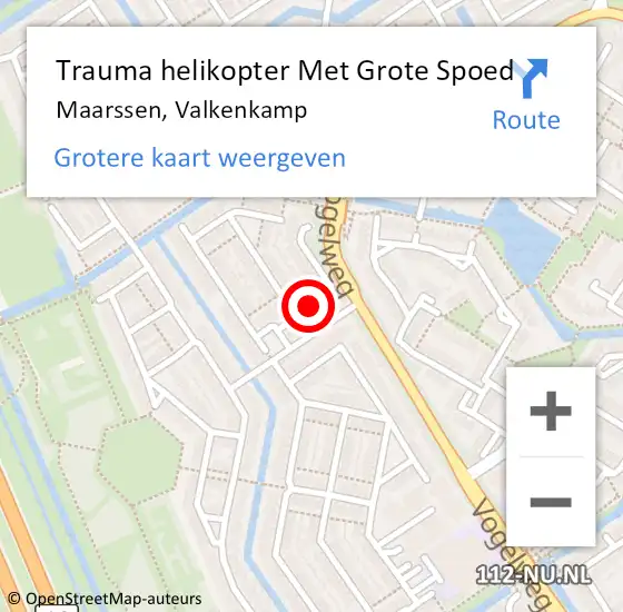 Locatie op kaart van de 112 melding: Trauma helikopter Met Grote Spoed Naar Maarssen, Valkenkamp op 27 augustus 2021 23:20