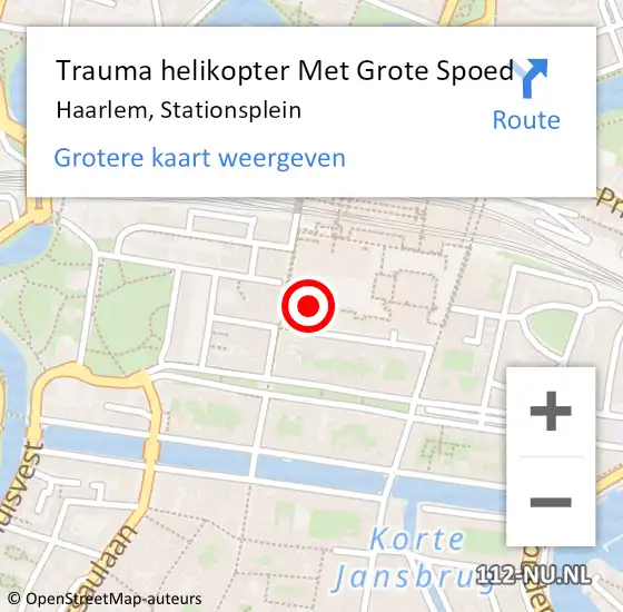 Locatie op kaart van de 112 melding: Trauma helikopter Met Grote Spoed Naar Haarlem, Stationsplein op 28 augustus 2021 00:41