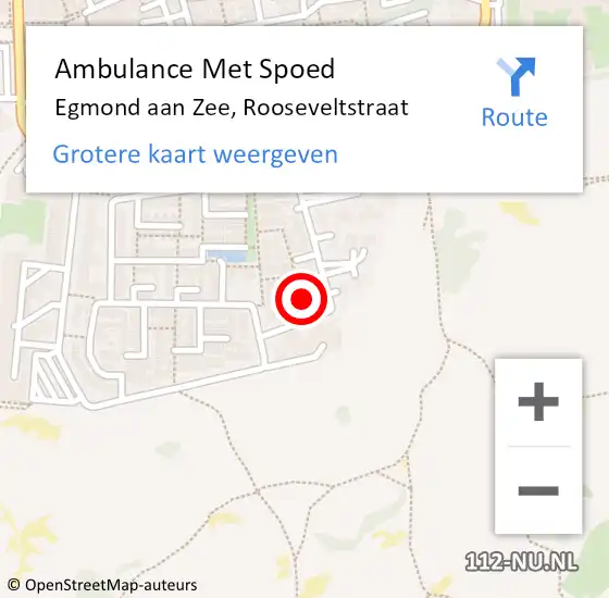 Locatie op kaart van de 112 melding: Ambulance Met Spoed Naar Egmond aan Zee, Rooseveltstraat op 28 augustus 2021 02:11